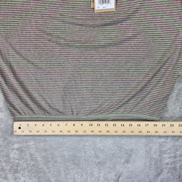 prAna Cozy Up Aires Top Womens XL Sage Brush Stripe Hemp Blend Pullover NWT - Picture 4 of 7
